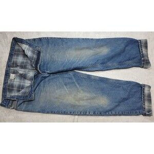 Carhartt Flannel Blanket lined Jeans 42x33 Distressed